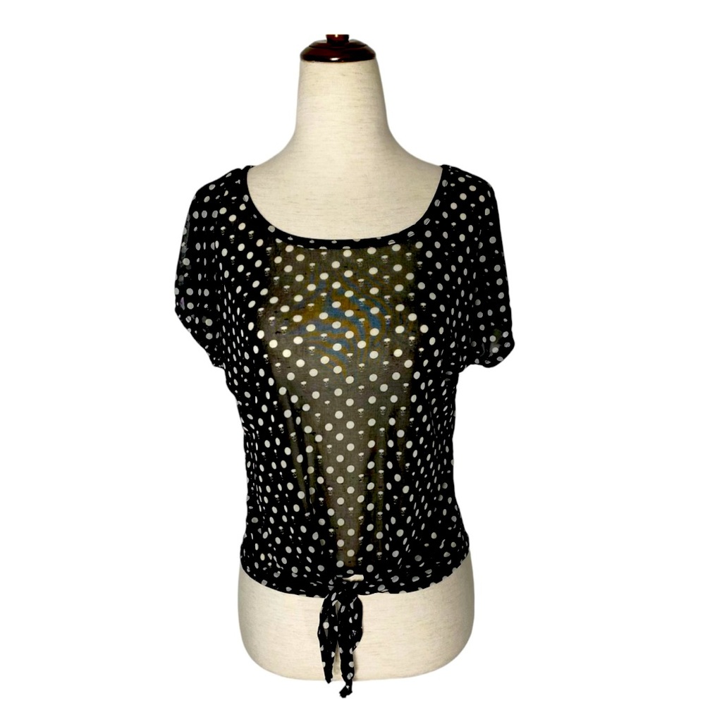 Hot Topic Sheer Polka Dot Top - size XL